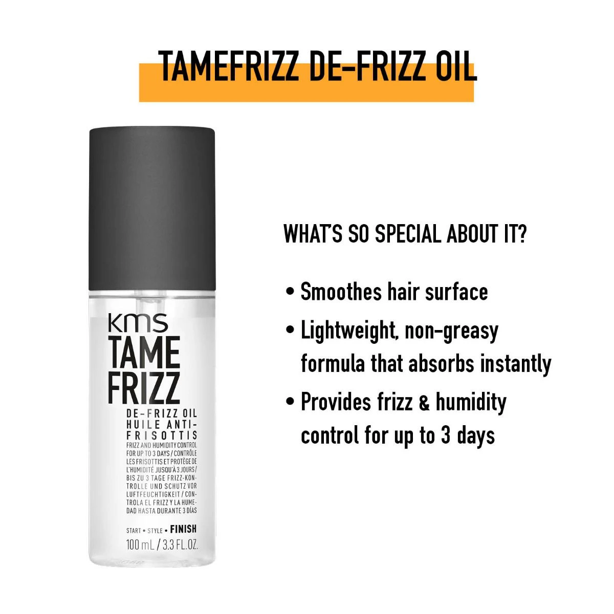 KMS Tame Frizz De-Frizz Oil 100ml - Afbeelding 2